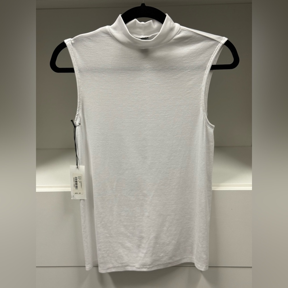 AG Adriano Goldschmied White Mock Neck Tank Top